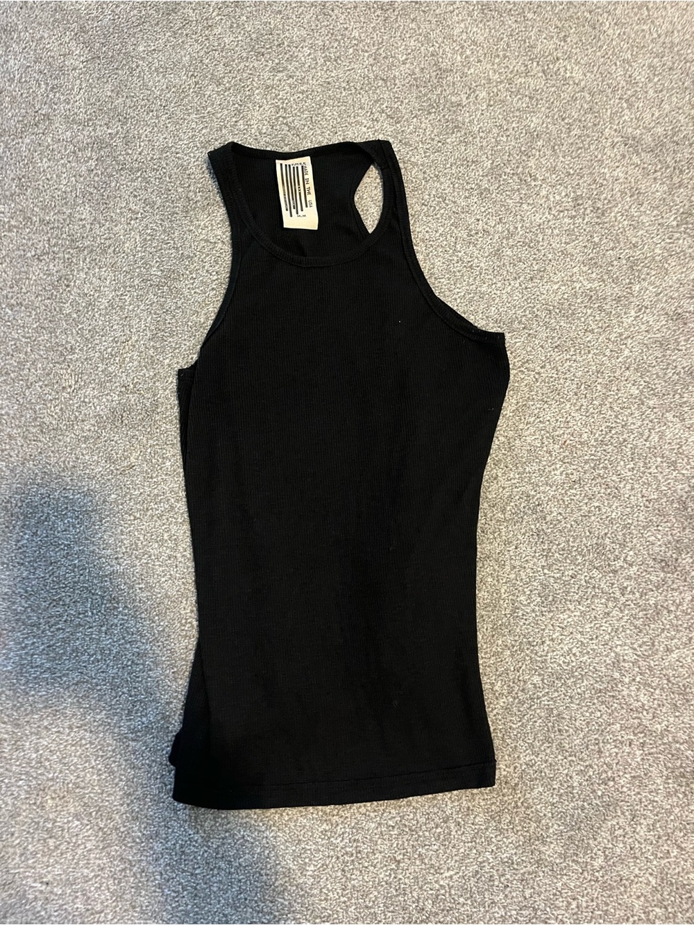 Free People Black Ribbed Racerback Tank